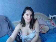 La webcam lady europea WonderWoman durante una delle sue proiezioni camsex